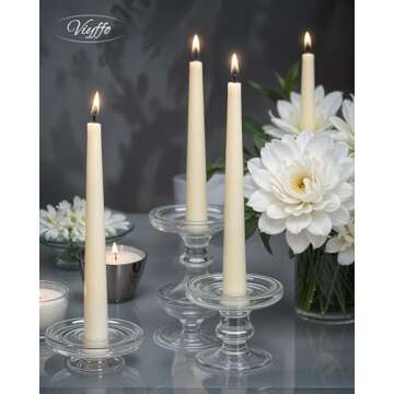 Ivory Taper Candles Set of 12 for Elegant Occasions