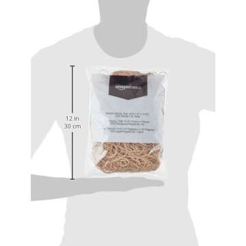 Amazon Basics Rubber Bands, Size 19 (3-1/2 x 1/16 Inch), 1250 Bands/1 lb. Pack, 3-Pack, Tan