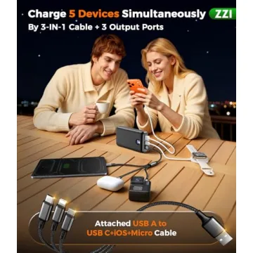 ZZI 60000mAh Portable Charger with Fast Charging Cable