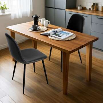 CangLong Faux Leather Dining Back Modern Side Chair for Pub Coffee Home, Set of 2, Black