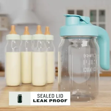 1 Quart Mason Jar Pitcher with Lid - Heavy Duty Design