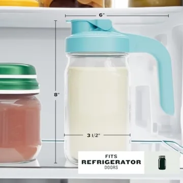 1 Quart Mason Jar Pitcher with Lid - Heavy Duty Design