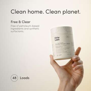 Dirty Labs | Dishwasher Detergent and Booster | Scent Free | 48 Loads (1 lb) | Ultra Clean, Spot Free, Quick Wash Optimized | Hyper Concentrated