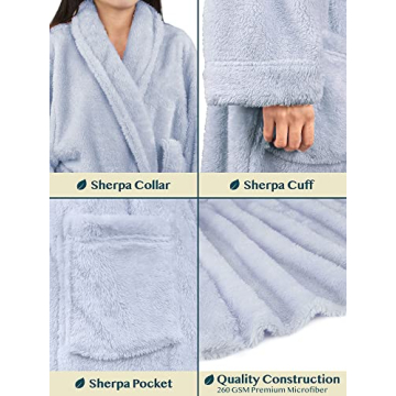 PAVILIA Premium Women's Plush Soft Robe Fluffy Warm Fleece