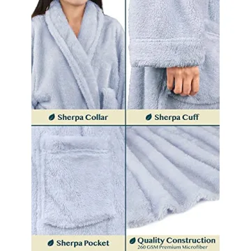 PAVILIA Premium Women's Plush Soft Robe Fluffy Warm Fleece