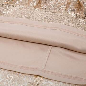 Kate Kasin Sequined Flared Bridesmaid Gown Homecoming Party Dress Sleeveless US6 KK1089 Rose Gold