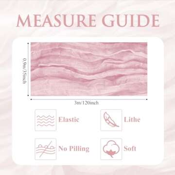 Xiomot Table Runner Cheesecloth 10FT Blushing Pink Boho Gauze Cheese Cloth Rustic Sheer Table Runner...