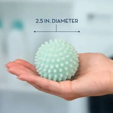 S&T INC. Reusable Dryer Balls, Fabric Softener for Laundry, Blue, 2.5 in, 6 Pack