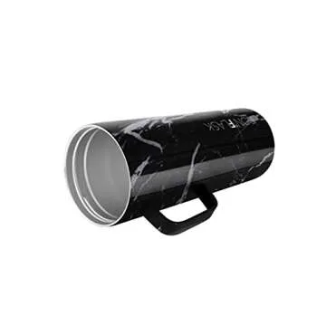 IRON °FLASK Grip Novelty Coffee Mug - Leak Proof, Vacuum Insulated Stainless Steel Bottle, Double Walled, Thermo Travel, Hot Cold, Water Metal Canteen - Black Marquina, 24 Oz - Classic Bottom