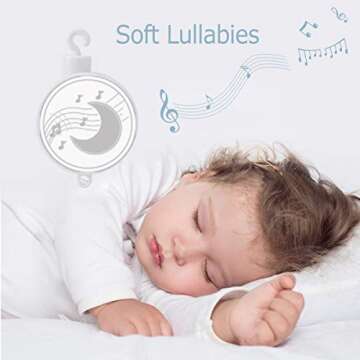 Baby Musical Mobile with Lullabies Music Box, Rotating Penguin Mobile Soother Crib Toy, Gift for Bab...