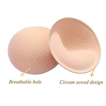 ONDY Bra Insert Pads 2 Pairs, Round Breast Enhancers,Invisible Bra Push Up Pad for Yoga Sports Bra (...