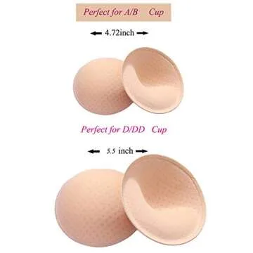 ONDY Bra Insert Pads 2 Pairs, Round Breast Enhancers,Invisible Bra Push Up Pad for Yoga Sports Bra (A/B)