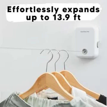 GorillaLine - Retractable Clothesline Indoor Outdoor Clothes Line | Heavy Duty Clothes Drying Laundry Line | Wall Mounted Drying Rack Clothing Line