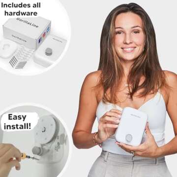 GorillaLine - Retractable Clothesline Indoor Outdoor Clothes Line | Heavy Duty Clothes Drying Laundry Line | Wall Mounted Drying Rack Clothing Line