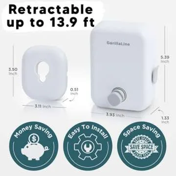 GorillaLine - Retractable Clothesline Indoor Outdoor Clothes Line | Heavy Duty Clothes Drying Laundry Line | Wall Mounted Drying Rack Clothing Line