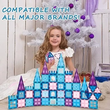 Frozen Magnetic Tiles 110 PCS with Dolls and Carrying Case