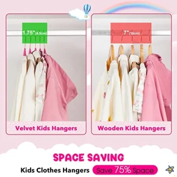 HOUSE DAY Velvet Kids Hangers 60 Pack Ultra Thin Non Slip