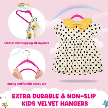 HOUSE DAY Velvet Kids Hangers 60 Pack Ultra Thin Non Slip