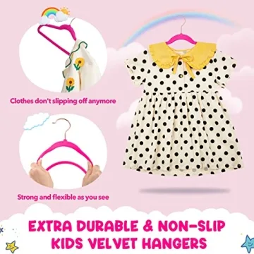 HOUSE DAY Velvet Kids Hangers 60 Pack Ultra Thin Non Slip