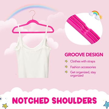 HOUSE DAY Velvet Kids Hangers 60 Pack Ultra Thin Non Slip