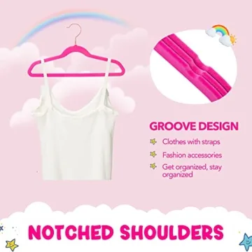 HOUSE DAY Velvet Kids Hangers 60 Pack Ultra Thin Non Slip