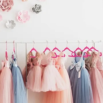 HOUSE DAY Velvet Kids Hangers 60 Pack Ultra Thin Non Slip