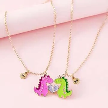 Best Friend Necklace Gifts Magnetic Matching Friendship Necklace for 2 BFF Sister (Dino)