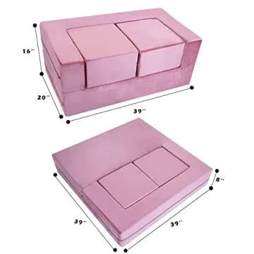 MeMoreCool Modular Kids Play Couch in Pink for Imaginative Fun