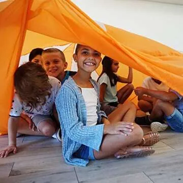 The Original Patented AirFort - Build A Fort in 30 Seconds, Inflatable Fort for Kids, Play Tent for 3-12 Years, A Playhouse Where Imagination Runs Wild, Fan not Included (Creamsicle Orange)