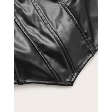 Romwe Women's Puch Up Bustiers Corsets Front Tank Slim Tube Top Party Clubwear Black S