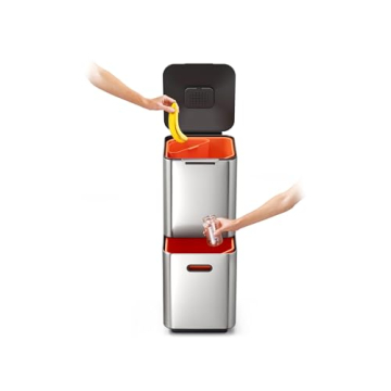 Joseph Joseph Totem Compact 40L Stylish Trash Can with Dual Bins