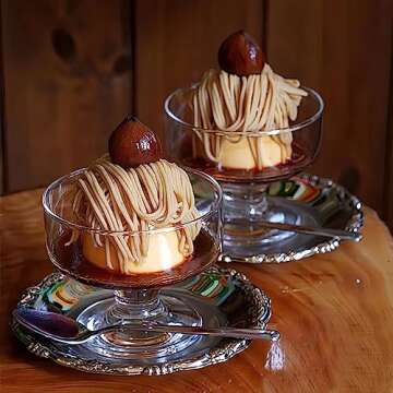 Kingrol 6 Pack Glass Dessert Bowls, 6.5 oz Crystal Glass Bowls for Ice Cream, Fruit, Pudding, Snack, Cereal, Nuts - Premium Glass Serving Dishes, Mini Trifle Bowl