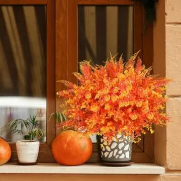 trytuny 16 Artificial Fall Flowers for Outdoor Decor