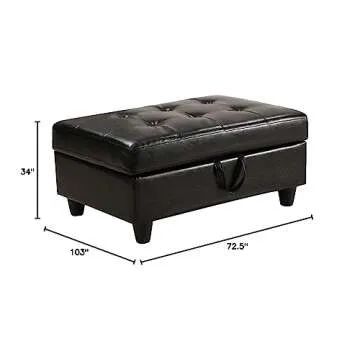 DHHU Sectional Couch L Shape Sofa, Living Room Furniture Sets with Storage Seat, Upholstered Section...
