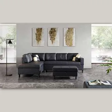 DHHU Sectional Couch L Shape Sofa, Living Room Furniture Sets with Storage Seat, Upholstered Sectional Set Sectionals Sofa with Ottoman, for Home Apartment Office