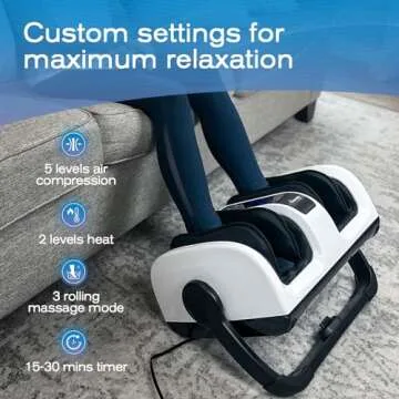 TISSCARE Foot Massager with Heat: FSA HSA Eligible Shiatsu Foot Massager for Plantar Fasciitis, Neuropathy, Circulation and Pain Relief for Foot Calf Valentines Day Gifts for Him Her