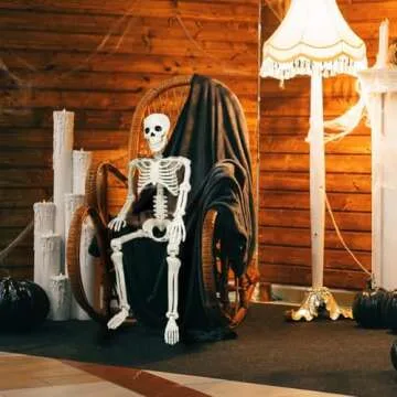36" Skeleton Halloween Decorations - Spooky Realistic Decor for Graveyards and Parties