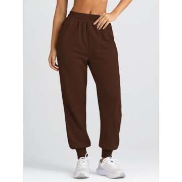 Yovela Baggy High Waisted Sweatpants - Trendy Warm Joggers for Fall