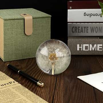 CAIRIAC Dandelion Paperweight - Unique Home Office Decor