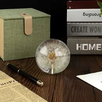 CAIRIAC Dandelion Paperweight - Unique Home Office Decor