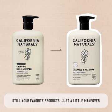 California Naturals Coconut Shampoo – Natural, Vegan, and Cruelty-Free Hair Care, 16.5 fl oz