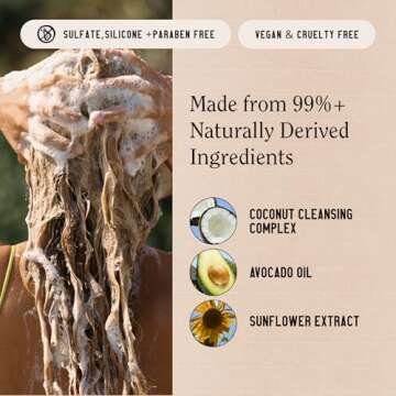 Coconut Shampoo for All Hair Types, Vegan and Natural