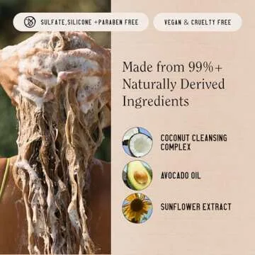 Coconut Shampoo for All Hair Types, Vegan and Natural