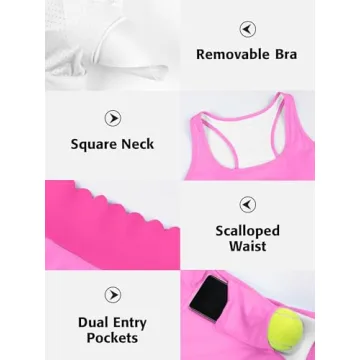 ATTRACO Women's Workout Dress 2 Piece Golf Dress Sports Tennis Dress Workout Outfits Pink XS