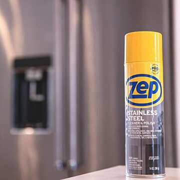 Zep Stainless Steel Cleaner and Polish 14 ounces - ZUSSTL14 - Protects Metal Surfaces from Fingerprints, Soil and Waterspots