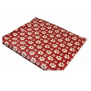 long rich Longrich Flannel Pawn Print & Ultra Soft Sherpa, 50" L X 60" W, Throw Blanket, Red Paws