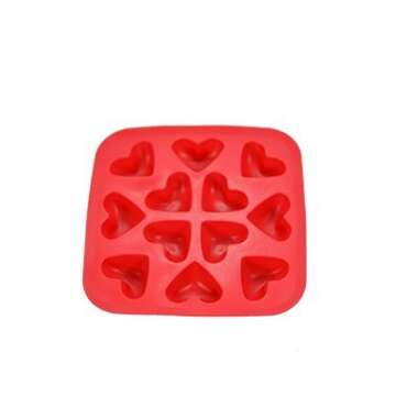 Fairly Odd Novelties Silicone Heart Ice Cube Tray - Red Heart Shaped Ice Cube Mold, 12 Cubes - Premium Ice Cube Tray for Freezer, Ideal Ice Tray for Parties & Special Occasion