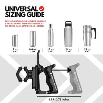 Monster Fairing’s Motorcycle Cup Holder, Drink Holder Universal Size 1.95 – 2.75-inch Handlebar Bike Bottle Cage, for Motorcycle, Bicycle, Stroller, Handlebar