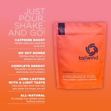 Tailwind Nutrition Endurance Fuel with Caffeine - 30 Servings of Vegan Electrolyte Drink Mix