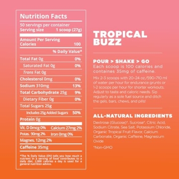 Tailwind Nutrition Endurance Fuel with Caffeine - 30 Servings of Vegan Electrolyte Drink Mix